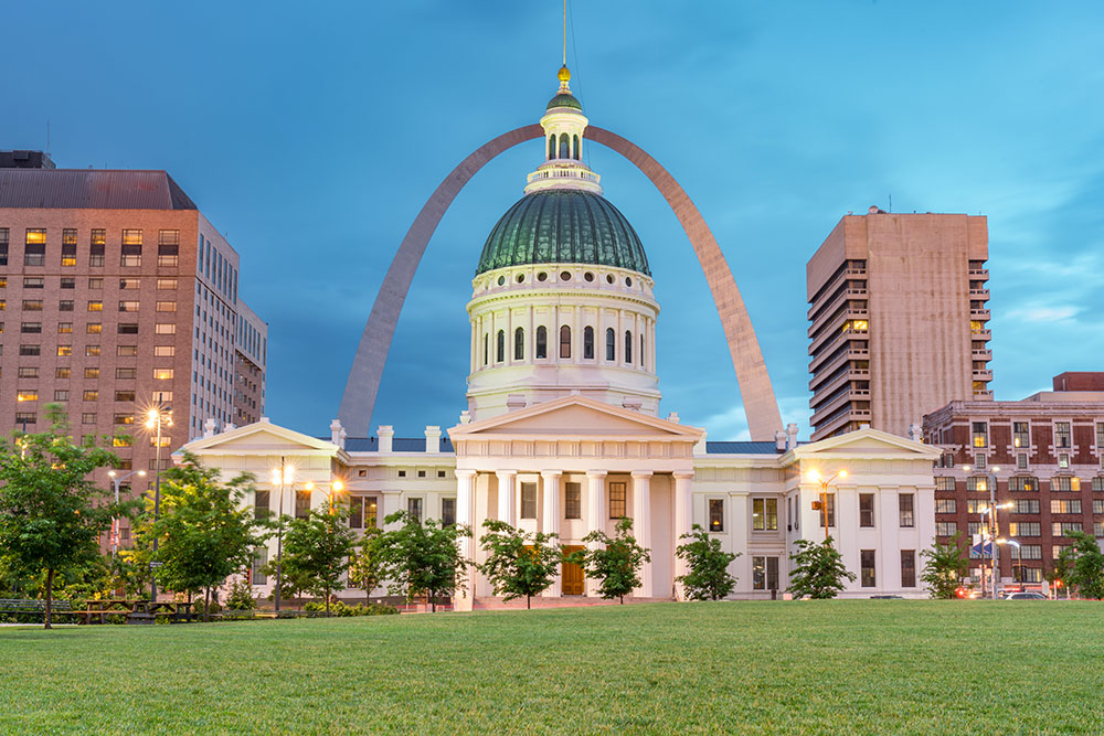 Kiener Park and the Gateway Arch